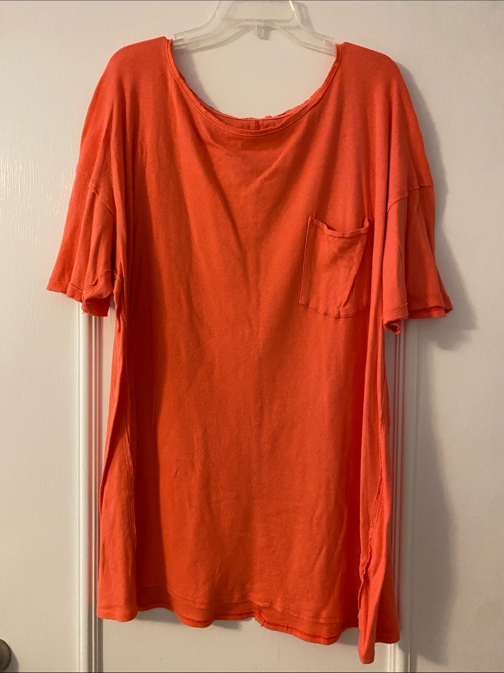 We The Free Coral Ribbed Crew Tee